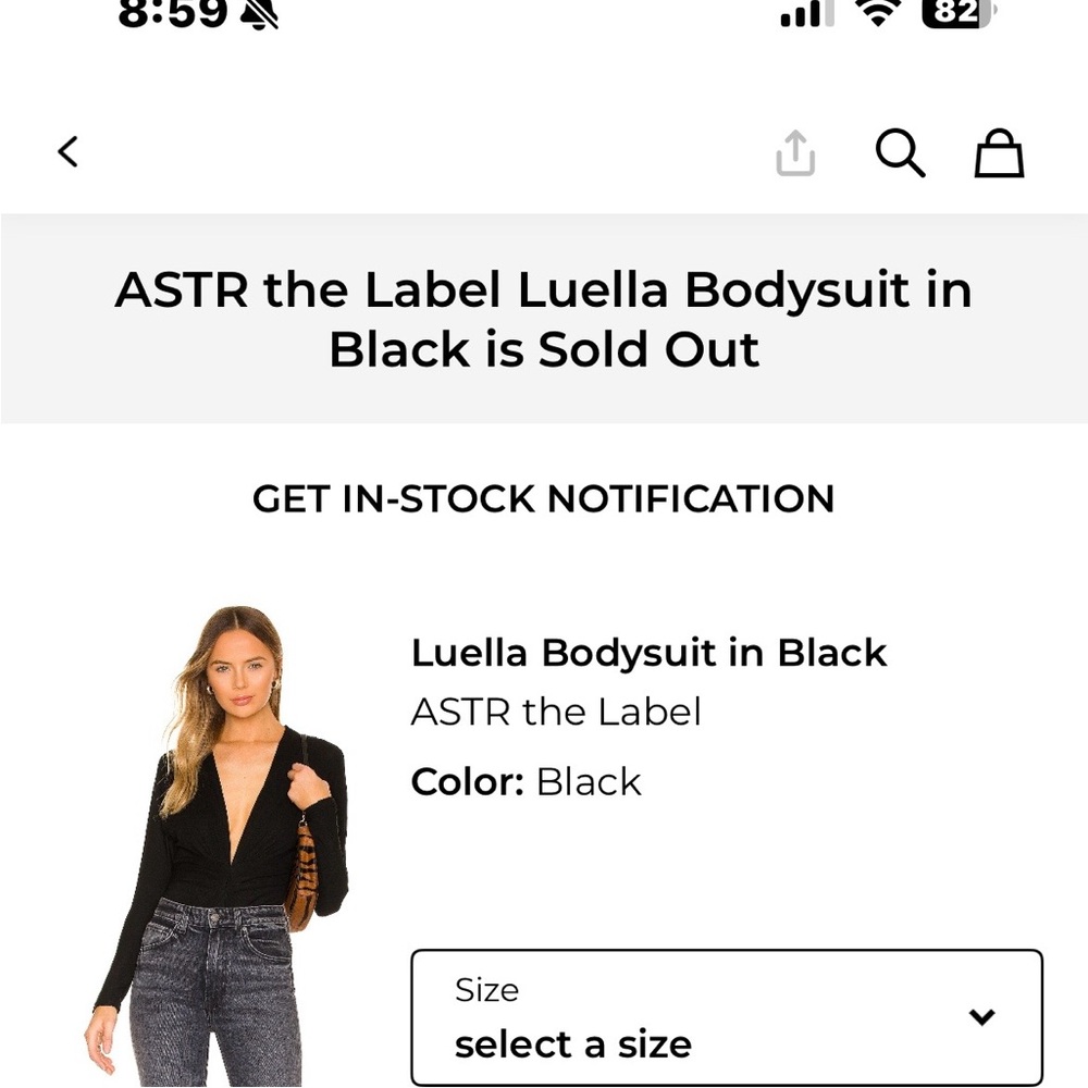 Astr Black Long Sleeve Bodysuit